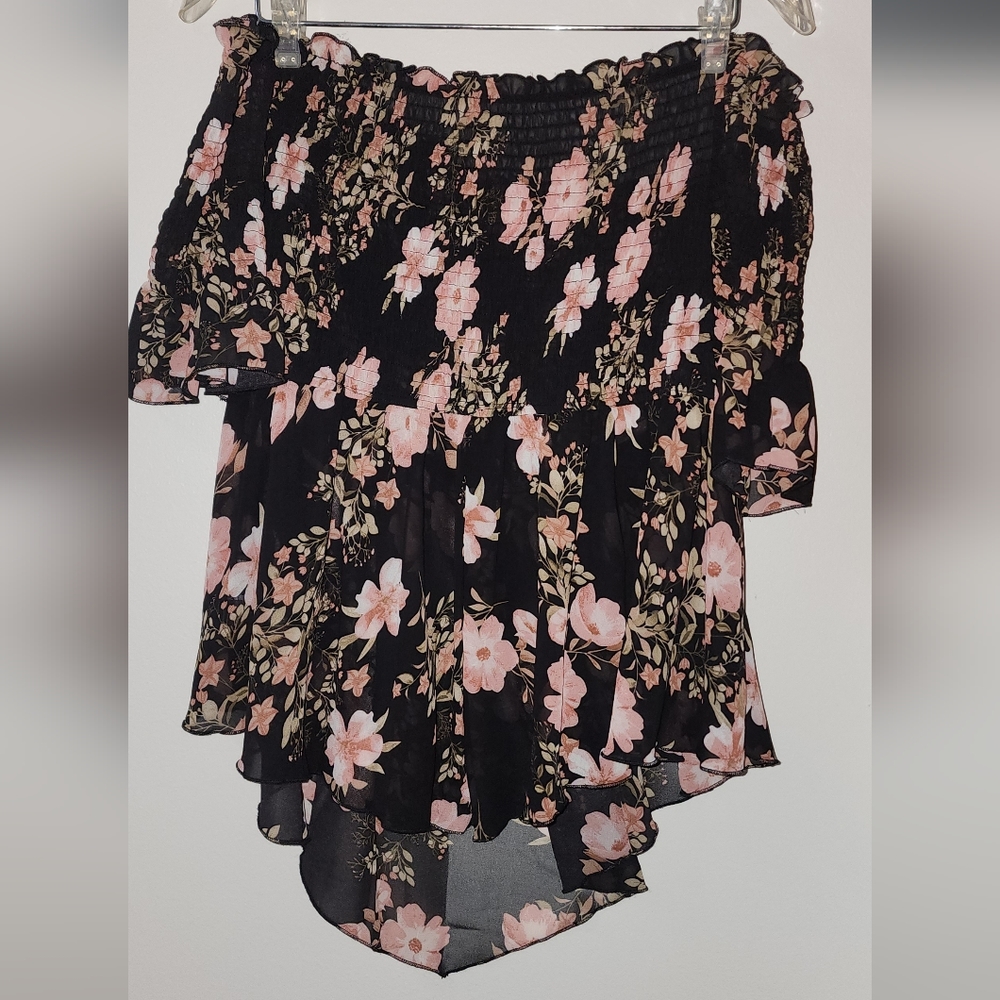 SHEIN Black Floral Blouse